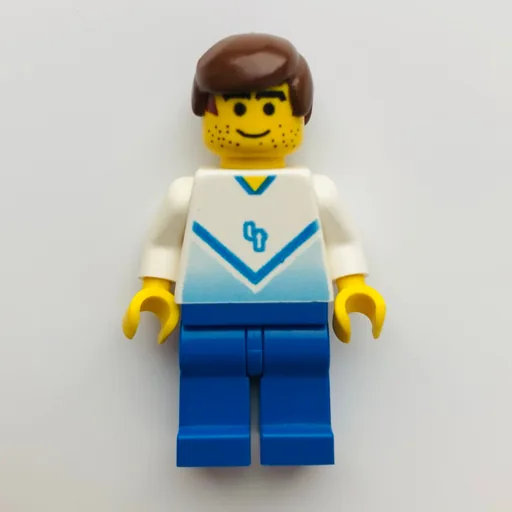 Soccer Player White Torso (Blue Legs, #4)