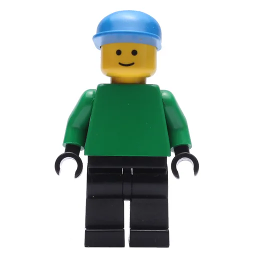 Soccer Player Goalie Green Torso (Black Legs, Blue Cap)