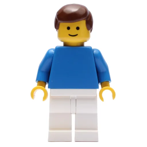 Soccer Player (Plain Blue Torso and White Legs, Brown Hair (3626b Head))
