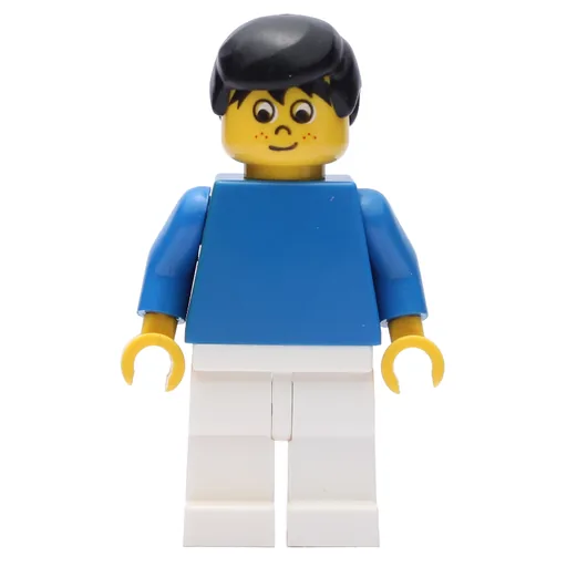 Soccer Player Blue Torso (White Legs, Black Hair, Freckles)