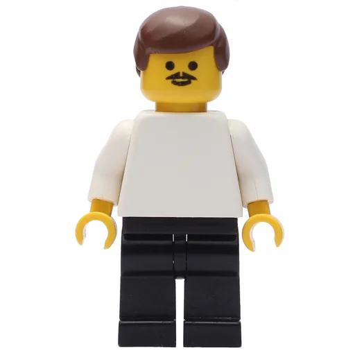 Soccer Player White Torso (Black Legs, Brown Hair, Mustache)