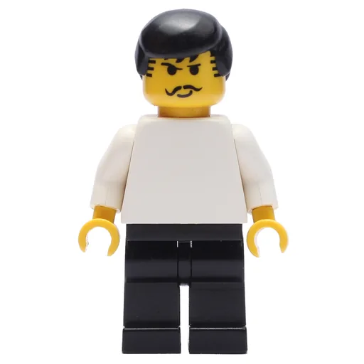 Soccer Player White Torso (Black Legs, Black Hair. Mustache)