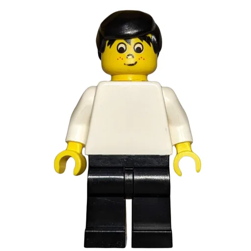 Soccer Player White Torso (Black Legs, Black Hair, Freckles)