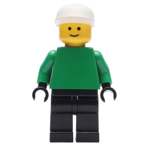 Soccer Player Goalie Green Torso (Black Legs, White Cap)