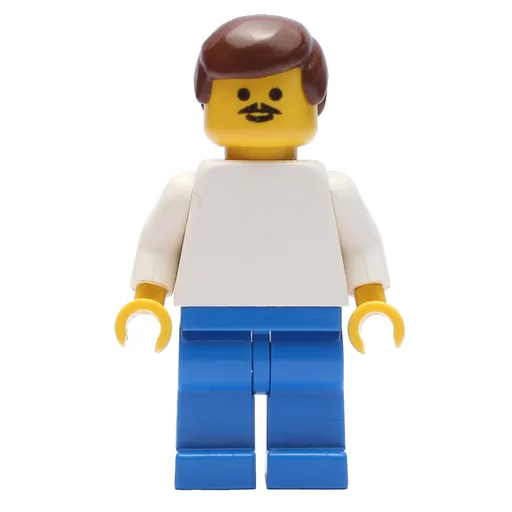 Soccer Player White Torso (Blue Legs, Brown Hair, Mustache)