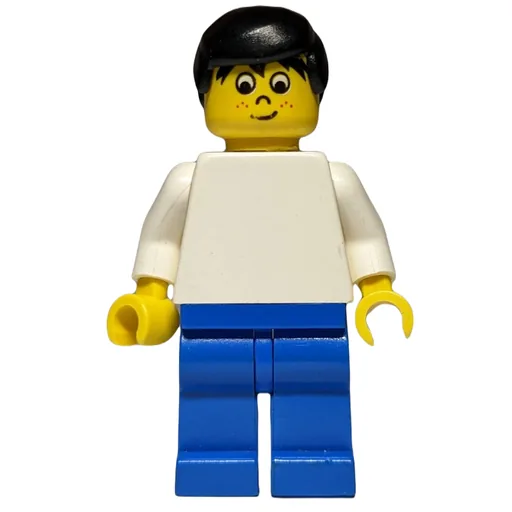 Soccer Player White Torso (Blue Legs, Black Hair, Freckles)