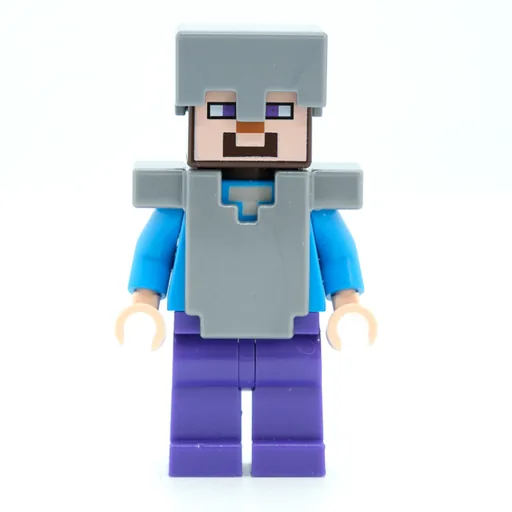 Steve in Flat Silver Helmet and Armor