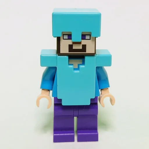 Steve in Medium Azure Helmet and Armor (Purple Legs)