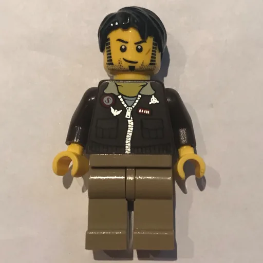 LEGO minifig Jake Raines in Reddish Brown Jacket (fig-006624)