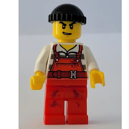 Criminal Joe Frankfurter (Red Overalls over Prison Shirt, Black Hat)