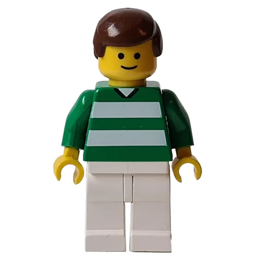 Soccer Player Green Torso (White Legs, Brown Hair, Standard Face #2)