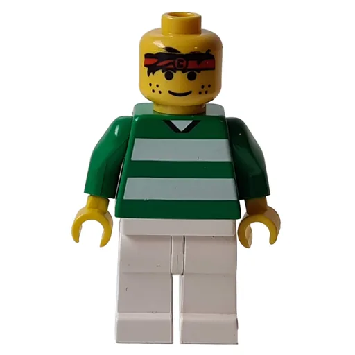 Soccer Player Green Torso (White Legs, Sweat Band #3)