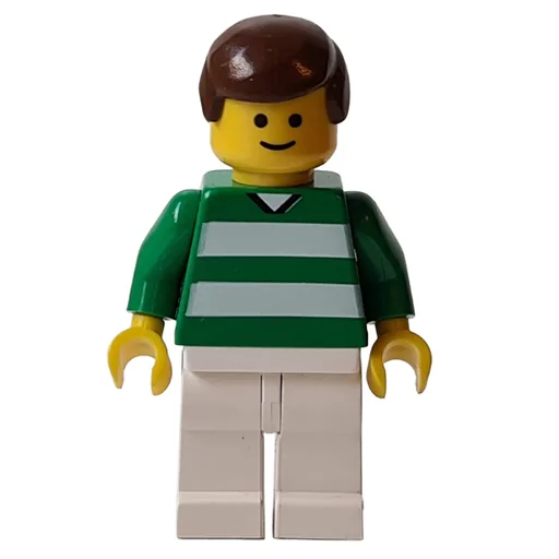 Soccer Player Green Torso (White Legs, Brown Hair, Standard Face, #10)
