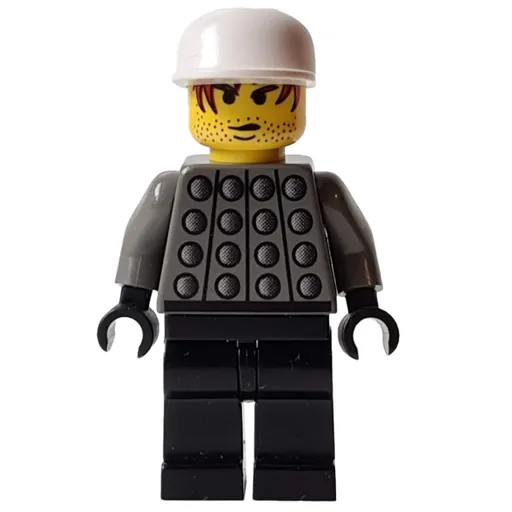 Soccer Player Goalie Dark Grey Torso (Black Legs, White Cap)