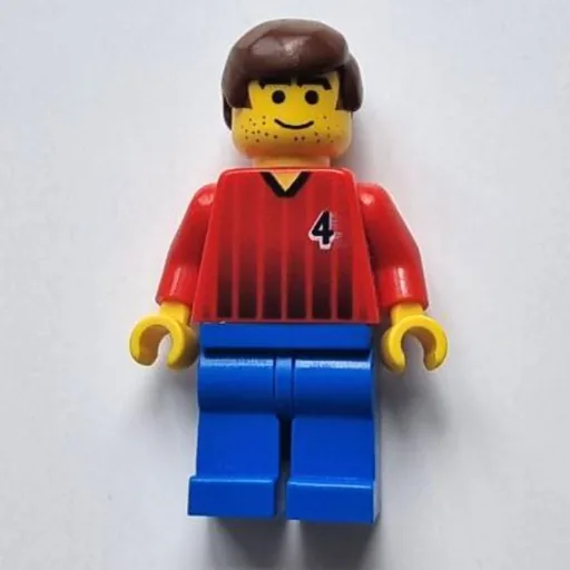 Soccer Player Red Torso (Blue Legs, #4)