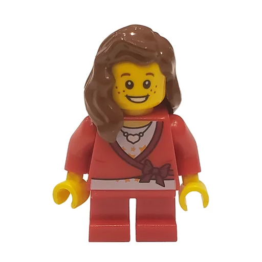 Girl (Cardigan Tied with Bow, Necklace, Short Red Legs)