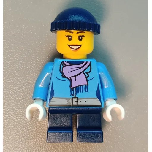 Girl (Medium Blue Jacket with Medium Lavender Scarf, Short Dark Blue Legs, Dark Blue Hat)