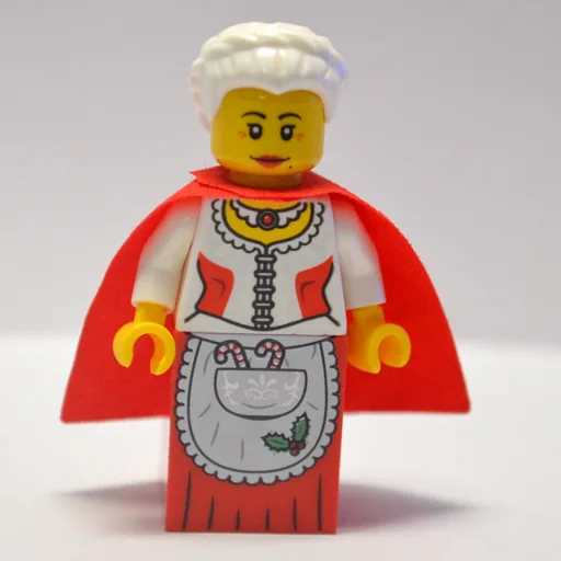 Mrs. Claus (White Corset with Red Sides, Apron with Candy Canes, Red Dress)