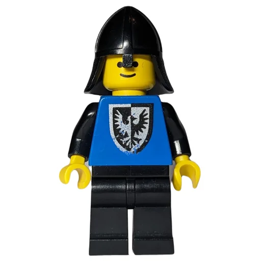 Knight (Black Falcon) (Black Legs, Black Hips, Rounded Shield, Neck-Protector, 3626b)