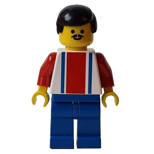 Soccer Player White Torso with Blue/Red Stripes (Blue Legs #4)