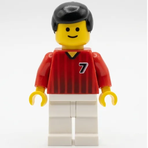 Soccer Player Red Torso (White Legs, #7)