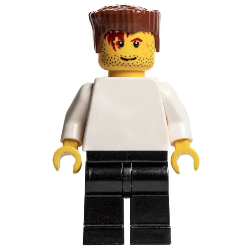 Soccer Player White Plain Torso (Black Legs 4)