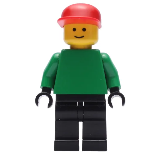 Soccer Player Goalie Green Torso (Black Legs, Red Cap)
