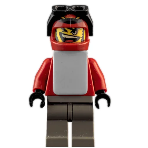 Snowboarder (Red, Dark Gray Legs, White Vest)