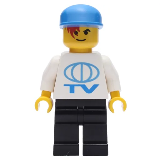 TV Worker (White Torso, Black Legs, Blue Cap)