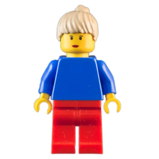 Soccer Player Blue Torso (Red Legs, Yellow Vest, Female 5)