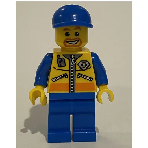 Coast Guard (Yellow Jacket with Zipper, Radio and Badge, Blue Cap, Goatee Beard)