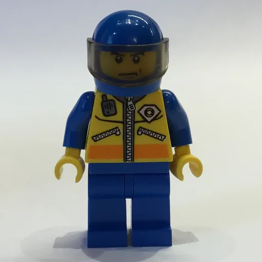 Coast Guard (Yellow Jacket with Zipper, Radio and Badge, Blue Helmet with Visor)