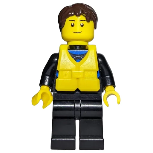 Man (Black Wetsuit, Yellow Life Vest)