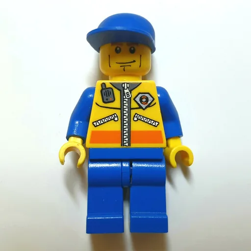 Coast Guard (Yellow Jacket with Zipper, Radio and Badge, Blue Cap, Cheek Lines)