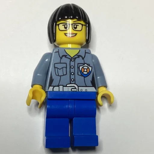 Coast Guard (Woman, Sand Blue Shirt with Badge, Glasses)