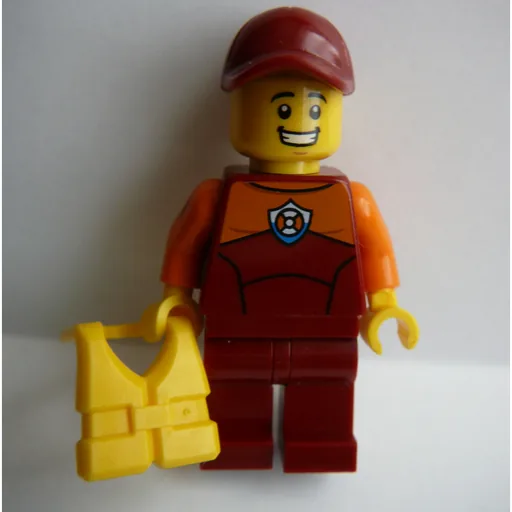 Coast Guard (Dark Red Wetsuit, Dark Red Cap, Yellow Life Vest)