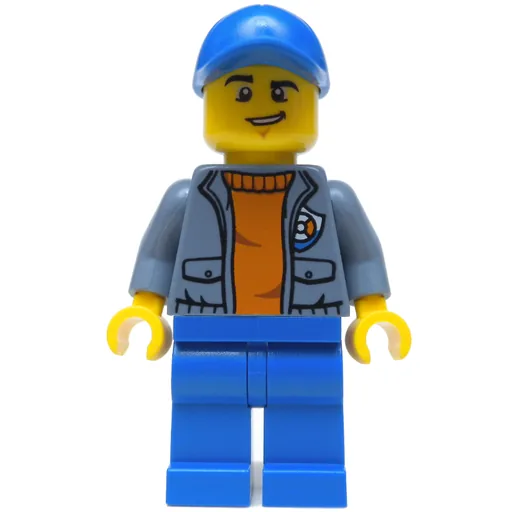 Coast Guard (Open Sand Blue Jacket with Badge over Orange Sweater, Blue Cap)