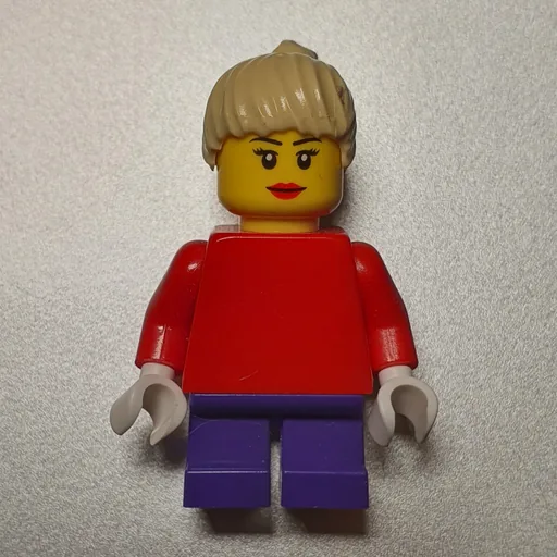 Girl (Plain Red Torso, Short Dark Purple Legs, Tan Hair (3626bpr0892 Head))