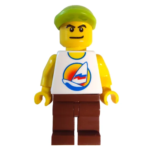 White Torso with Surfboard (Reddish Brown Legs, Lime Cap)