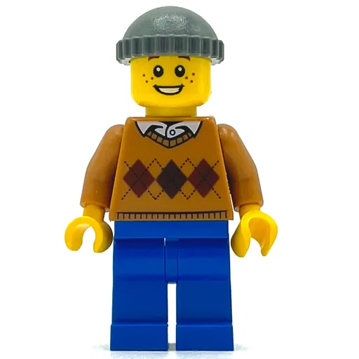 Man (Argyle Sweater, Blue Legs, Hat)