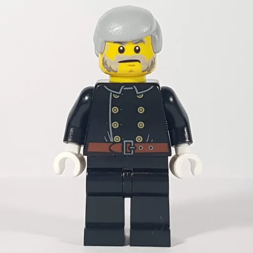 Fireman (Jacket with 8 Buttons and Belt, Light Bluish Gray Hair, Beard)
