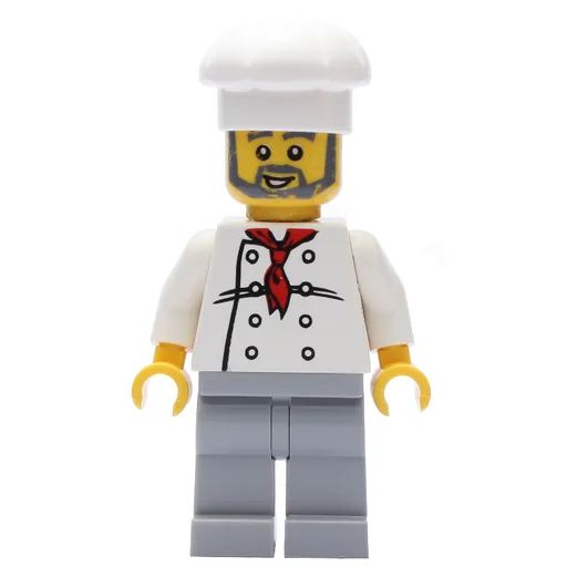 Chef (Red Neckerchief, Light Bluish Gray Legs, Light Bluish Gray Beard)
