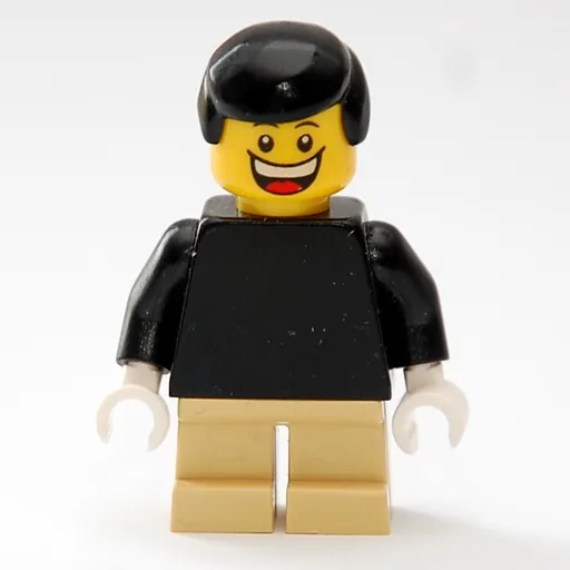 Boy (Plain Black Torso, Short Tan Legs)