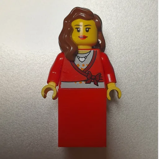 Woman (Cardigan Tied with Bow and Necklace, Red Skirt (3626bpr0892 Head))