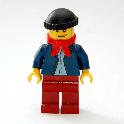 Man (Open Dark Blue Jacket, Dark Red Legs, Red Scarf, Black Hat, Stubble)