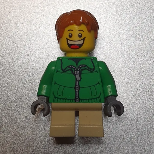 Boy (Green Jacket, Short Tan Legs, Dark Orange Hair)