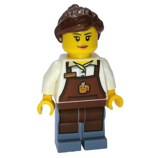 Barista (Woman, White Torso, Reddish Brown Apron, Reddish Brown Hair)