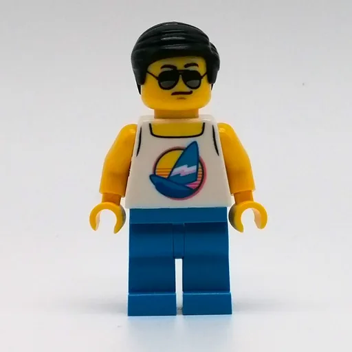 Man (White Tank Top with Windsurfer, Dark Azure Legs, Sunglasses)