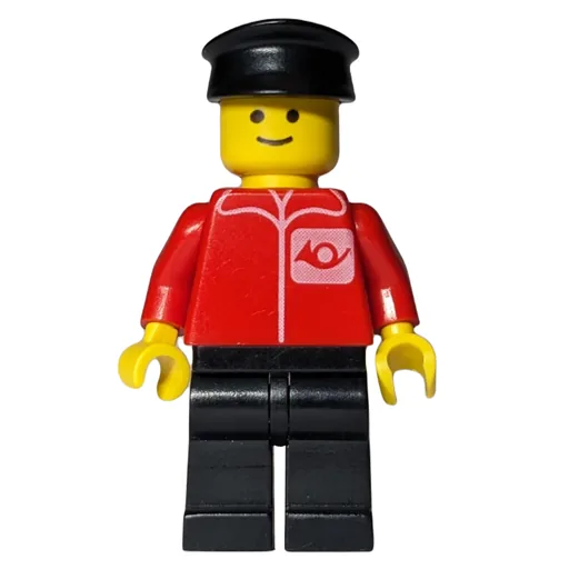 Postal Worker (Red Shirt with Horn Logo, Black Legs, Black Hat (3626b Head))