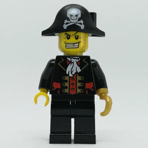 Pirate Captain (Black Jacket, Pearl Gold Hook, Bicorne Hat)